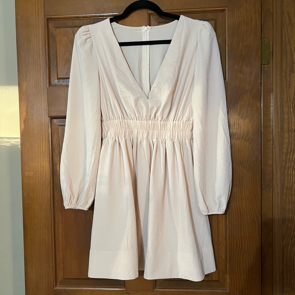 Cream long sleeve dress